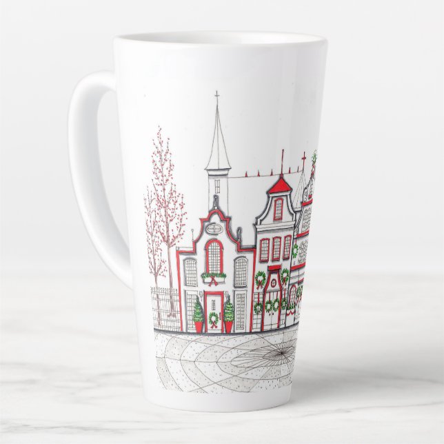 Taza De Café Latte Tiendas de Navidades europeos grandes Latte Mug (Ángulo izquierdo)