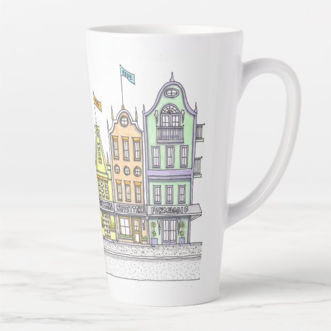 Taza De Café Latte Tiendas italianas grandes latte mug (Derecha)
