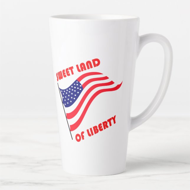 Taza De Café Latte Tierra dulce de la libertad (Derecha)
