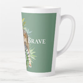 Taza De Café Latte Tigre con hojas