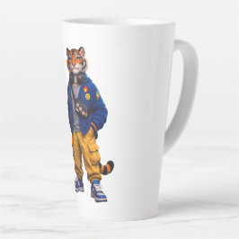 Taza De Café Latte Tigre Cool en Arte de Ropa Urbana - Tigre de Estil