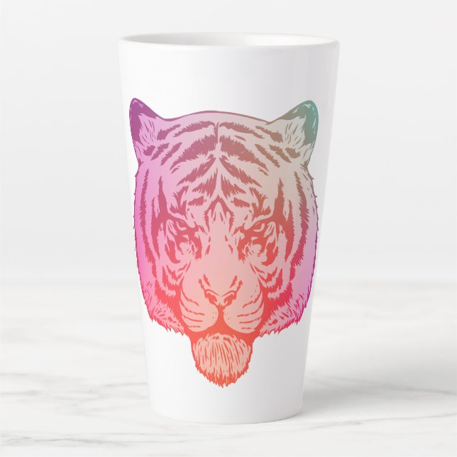 Taza De Café Latte Tigre de neón (Anverso)