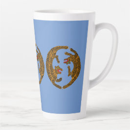 Taza De Café Latte Tigres de arte folklórico de la antigua Japón