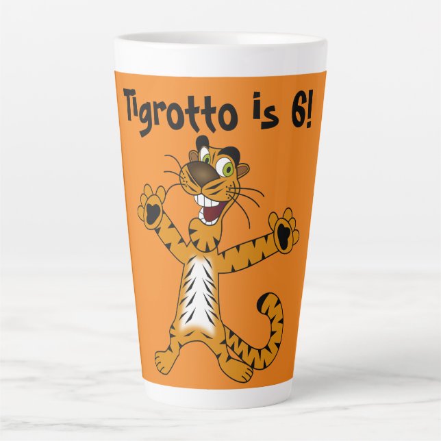 Taza De Café Latte Tigrotto es el niño de cumpleaños 6 (Anverso)