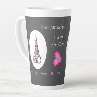 Taza De Café Latte Tijeras de Branding para Negocio de Salón de Belle