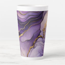 Taza De Café Latte Tinta de alcohol púrpura única grande cerámica lat