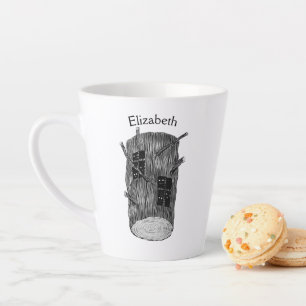 Taza De Café Latte Tinta de árbol de gótico dibujada nombre de arte d