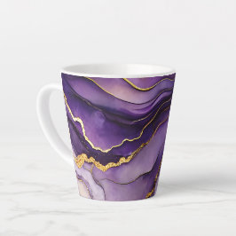 Taza De Café Latte Tinta Purple Purple Alcohólica Pequeña Cerámica La