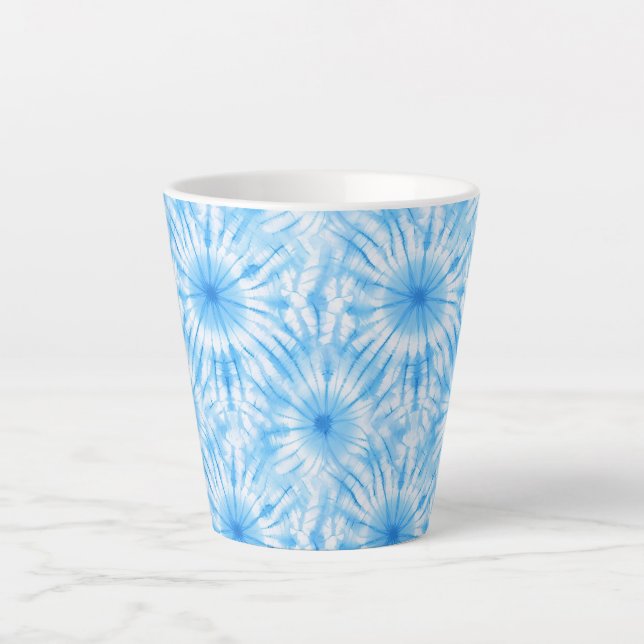 Taza De Café Latte Tinte Azul Claro Blanco (Anverso)