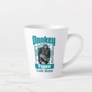 Taza De Café Latte Tipo de mono, código ejecuta divertida desarrollad