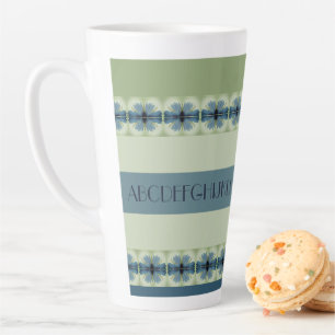Taza De Café Latte Tipografía alfabética elegante