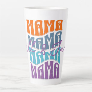 Taza De Café Latte Tipografía colorida del Día de la Madre nombran a