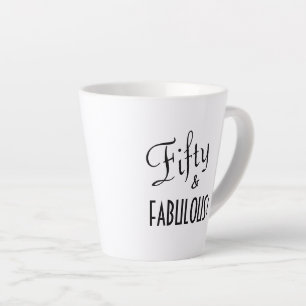 Taza De Café Latte ¡Tipografía de moda Cincuenta y FABULOSA! 50 cumpl