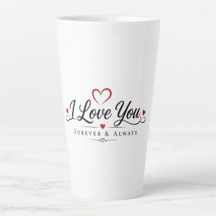 Taza De Café Latte Tipografía de 'Te Amo'