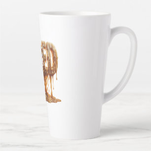 Taza De Café Latte Tipografía de vela derretida cansada Quemada Mamá