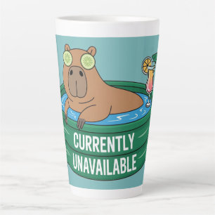 Taza De Café Latte Tipografía Gráfica de Relajación en Piscina de Car