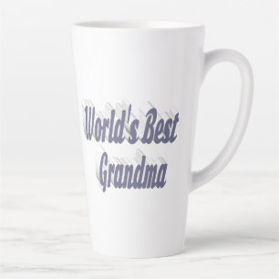 Taza De Café Latte Tipografía gris de la abuela