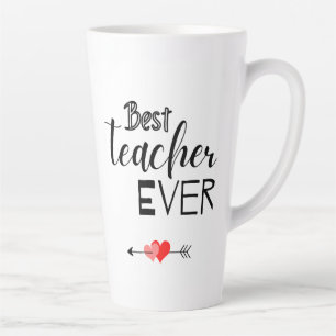 Taza De Café Latte Tipografía Mejor Profesor de Ever Latte Mug