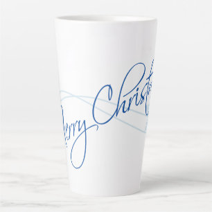 Taza De Café Latte Tipografía navideña de Feliz