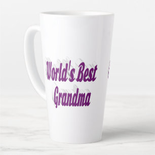 Taza De Café Latte Tipografía púrpura de abuela