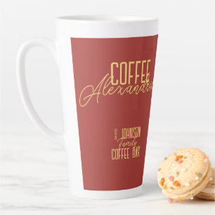 Taza De Café Latte Tipografía rusa personalizada