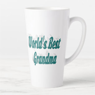 Taza De Café Latte Tipografía verde de la abuela