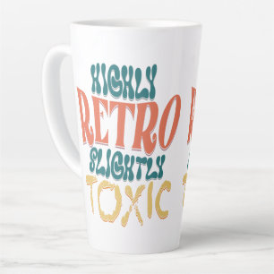 Taza De Café Latte Tipografía Vintage Altamente Retro y Ligeramente T