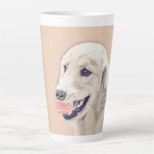 Taza De Café Latte Tirador de oro con arte de perro pintado de bolas 