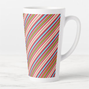 Taza De Café Latte Tiras de plástico multicolor Patrón-57666