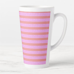 Taza De Café Latte Tiras geométricas rosadas Latte Mug