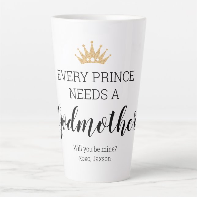 Taza De Café Latte Todo Príncipe Necesita Una Diosa Cristalización (Anverso)