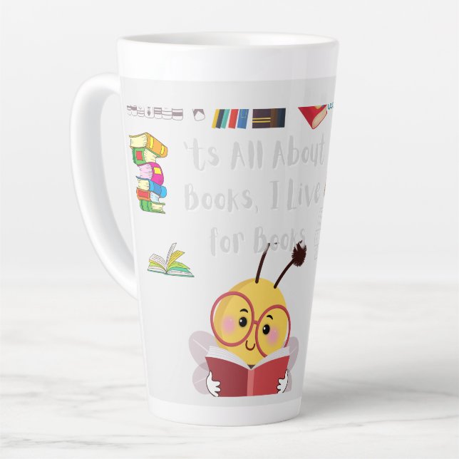 Taza De Café Latte Todo sobre libros (Ángulo izquierdo)
