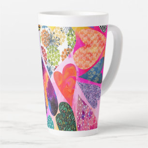 Taza De Café Latte Todos los corazones Multipatrones y colores Big Ho