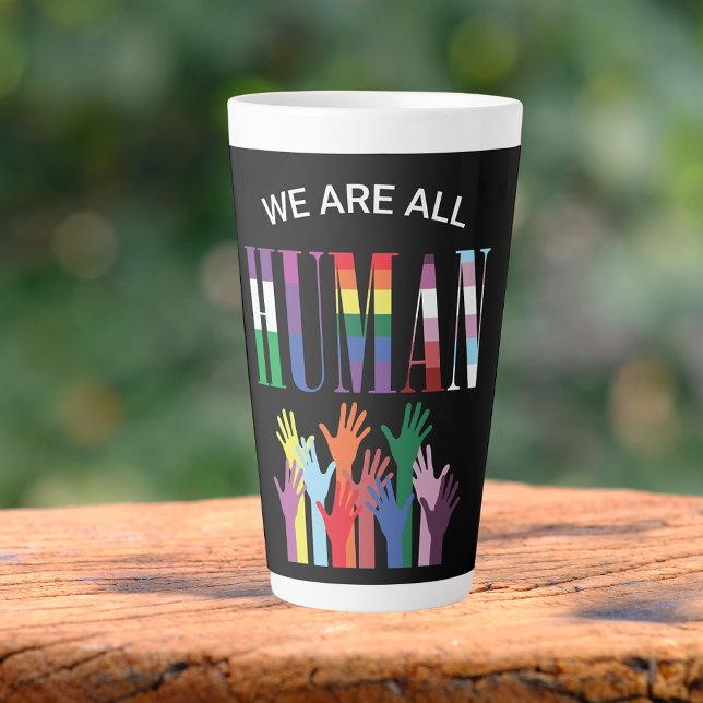 Taza De Café Latte Todos Somos Manos Coloridas Humanas (Subido por el creador)