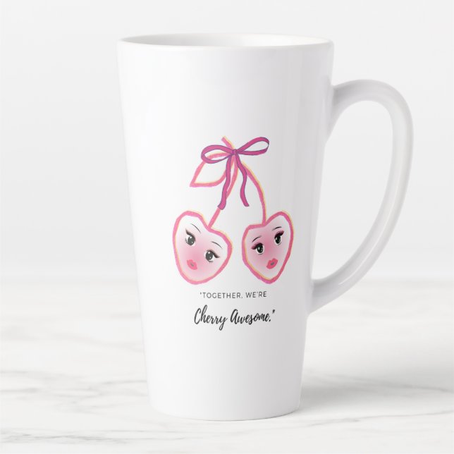 TAZA DE CAFÉ LATTE TOGETHER WE ARE CHERRY AWSOME (Derecha)