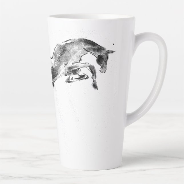 Taza De Café Latte Tómate la mañana con el caballo saltando (Derecha)