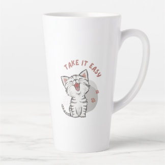 Taza De Café Latte "TOME FÁCIL" Kitten Latte Mug