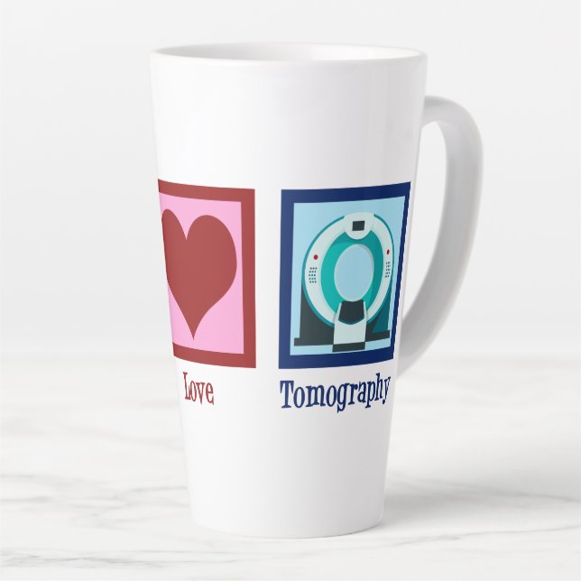 Taza De Café Latte Tomografía Paz Tomografía de Amor (Ángulo derecho)