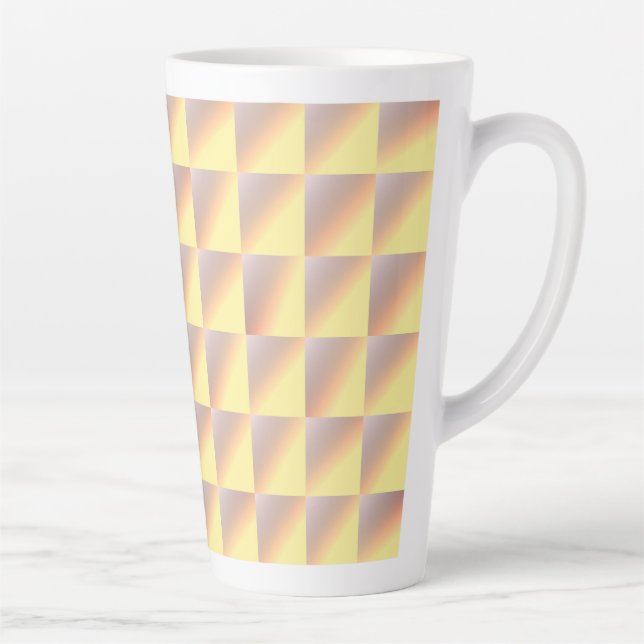 Taza De Café Latte Tone-on-tone squares. (Derecha)