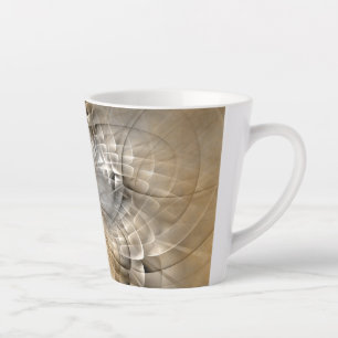 Taza De Café Latte Tones de la Tierra Resumen Textura moderna de arte