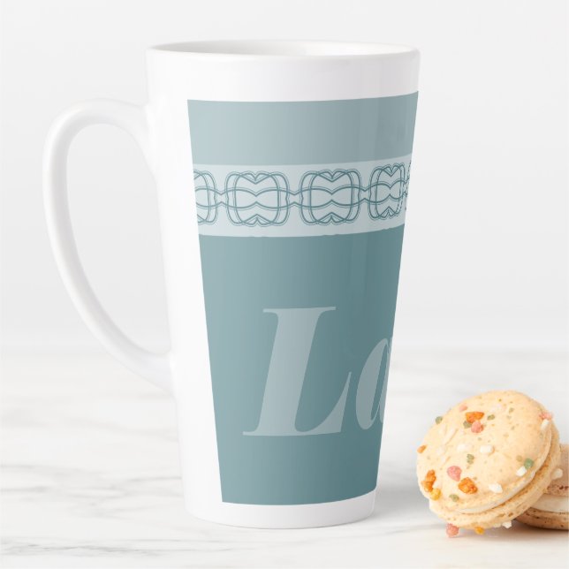 Taza De Café Latte Tonos Azules (In situ)