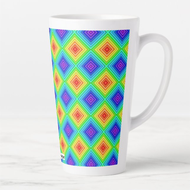 Taza De Café Latte Topografía Geométrica - Taza de Latte (Derecha)