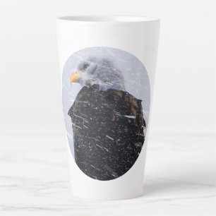 Taza De Café Latte Tormenta de invierno Bald Eagle