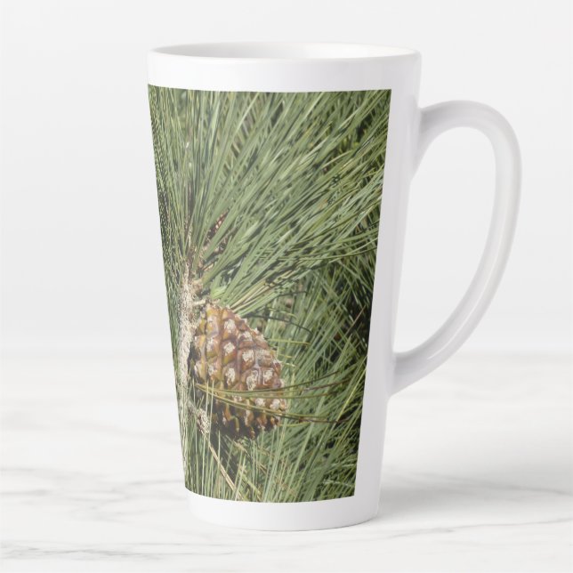 Taza De Café Latte Torrey Pine Primer Plano Botánico de California (Derecha)