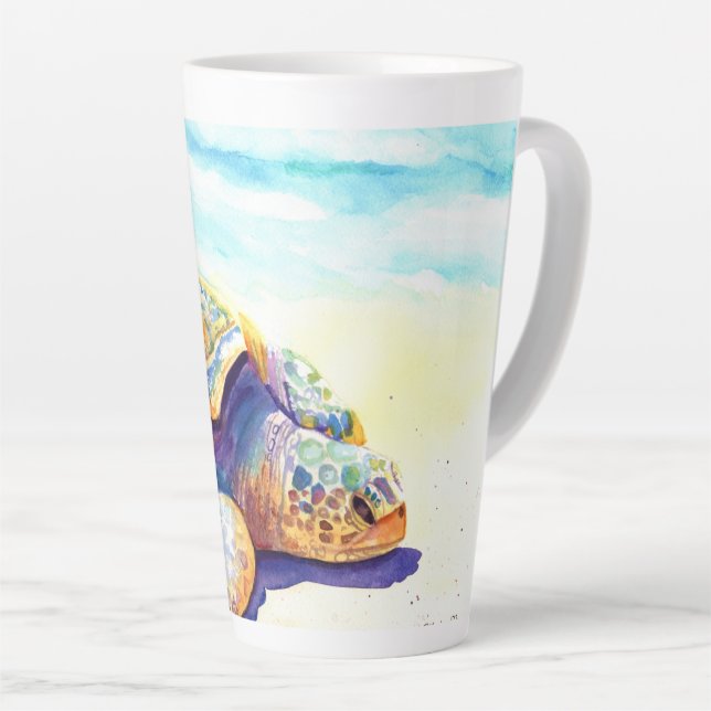 Taza De Café Latte Tortuga de sol 6 (Ángulo derecho)