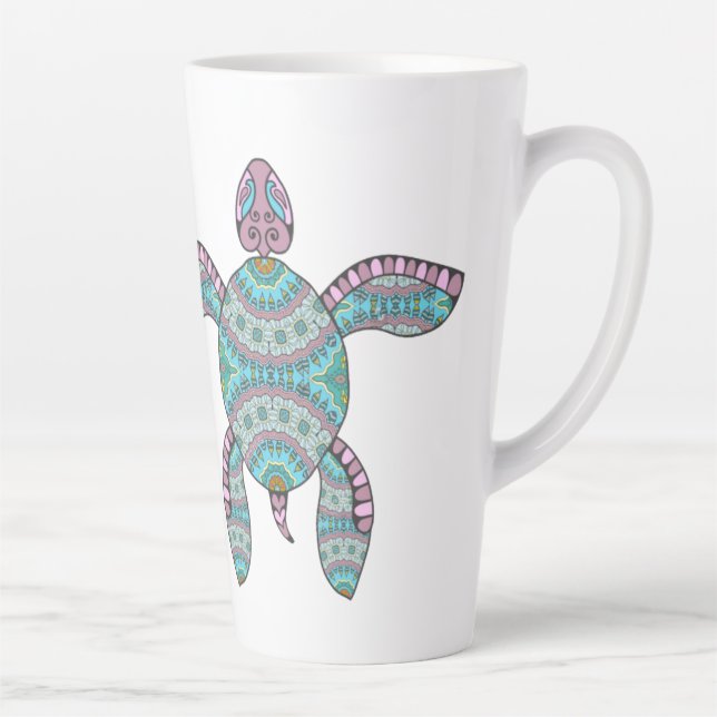 Taza De Café Latte Tortuga tribal (Derecha)