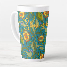 Taza De Café Latte Tortugas Azules Inspiradoras: Lo Lento es Hermoso