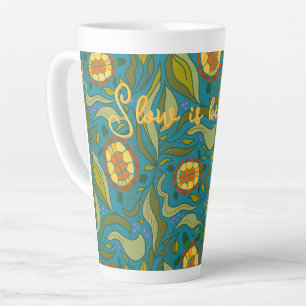 Taza De Café Latte Tortugas Azules Inspiradoras: Lo Lento es Hermoso