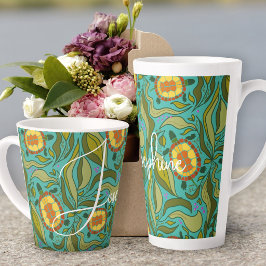 Taza De Café Latte Tortugas de jardín Patrón Personalizado