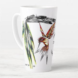 Taza De Café Latte Tótem latte del colibrí nativo